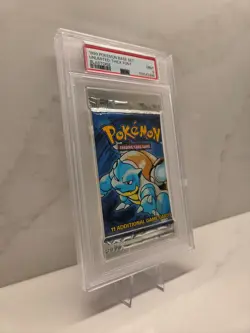 1999 Pokemon Base Set Unlimited Booster Pack (Blastoise Art, Thick Font) - PSA 9 - Image 3