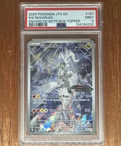 2025 Pokemon N's Reshiram 167 Journey Together Holo PSA Mint Enhanced Box Topper - Image 1