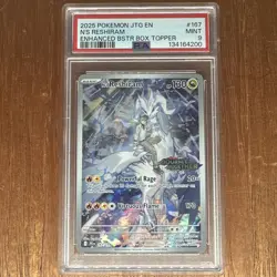 2025 Pokemon N's Reshiram 167 Journey Together Holo PSA Mint Enhanced Box Topper - Image 2