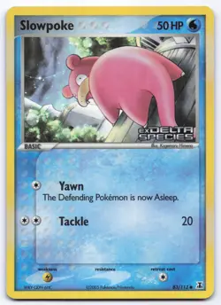 Slowpoke 83/113 Delta Species Reverse Holo Common Pokemon Card Stamped LP - Image 1