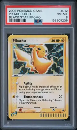 Pokemon Pikachu 012 - PSA 8 - EX Series Collector's Tin Black Star Promo Holo - Image 1