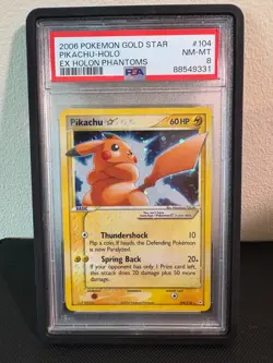2006 Pokemon Ex Holon Phantoms #104/110 Pikachu GOLD STAR - PSA 8 - Image 1
