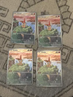 Pokemon Victini Illustration Rare Jumbo Promo SVP208 Card Lot X4 - Image 3