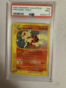 2003 Pokemon - Arcanine Holo Rare E Reader Aquapolis H2/H32 - PSA 9 Mint! WOTC - Image 2