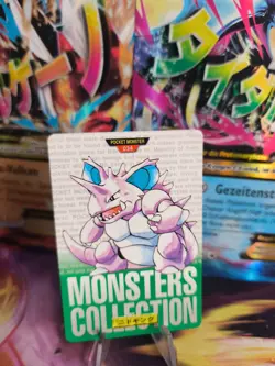 Pokemon Karte Card carddass Monsters collection Green 1996 japanese Nidoking NM - Image 1