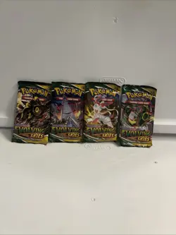 Pokemon TCG Evolving Skies Booster Pack Art Set - Sealed Lot of 4 Packs - Image 1