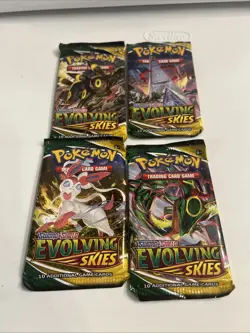 Pokemon TCG Evolving Skies Booster Pack Art Set - Sealed Lot of 4 Packs - Image 2