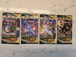 Evolving Skies Booster Packs Art Set (4x Packs) Pokemon TCG Sword & Shield - Image 1