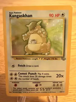 Kangaskhan 5/64 Jungle Set Vintage Holo Rare Pokemon Card WOTC 1999 MP - Image 1