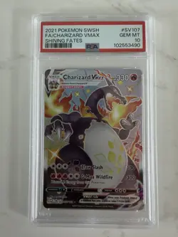 Pokemon Charizard VMAX Shining Fates Shiny Vault Full Art #SV107 PSA 10 Gem Mint - Image 1