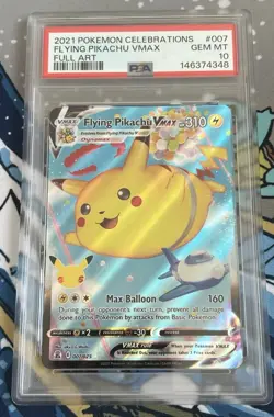 PSA 10 Flying Pikachu VMAX 007/025 Pokemon 2021 Celebrations Full Art Card - Image 1