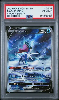 Pokemon 2023 Suicune V GG38/GG70 Full Art Crown Zenith GEM MINT PSA 10 - Image 1