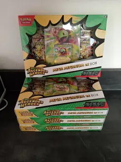Pokemon TCG Acended Heroes Mega Meganuim Ex Box x 3 New Sealed - Image 1