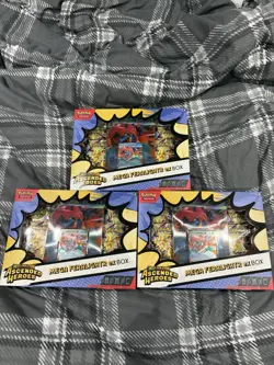 Pokemon TCG Mega Feraligatr ex Box x3 Ascended Heroes Booster Promo English - Image 1