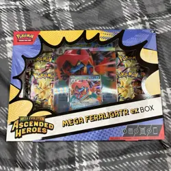 Pokemon TCG Mega Feraligatr ex Box x3 Ascended Heroes Booster Promo English - Image 2
