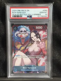 One Piece CCG Boa Hancock Sealed Battle Vol.2 Winner Promo P-066 PSA 10 Gem Mint - Image 1