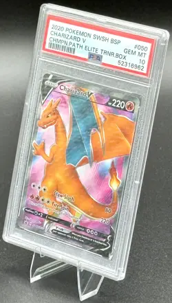 2020 Pokemon SWSH Black Star Promo Charizard V SWSH050 PSA 10 Champ Path ETB - Image 2