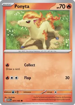 Ponyta 077/165 Scarlet & Violet-151 Mint Pokemon Card - Image 1