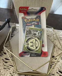 Pokemon Scarlet & Violet Booster Pack, Spidops Promo Card And Coin - New - Image 1