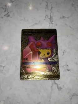 Pokemon Gold Foil Fan Art Card Tag Cosplay Pikachu Mega Sableye - Image 1