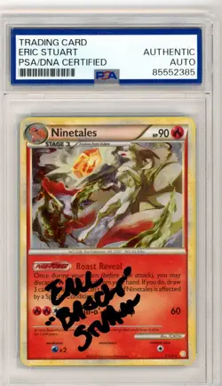 PSA Eric Stuart Signed Ninetales 7/123 Heartgold & Soulsilver Holo Pokemon TCG - Image 1
