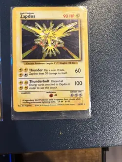 Pokemon 1999 Base Set Unlimited: Zapdos (16/102) LP Holo - Image 1
