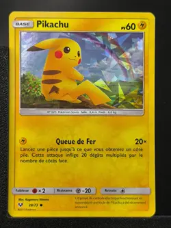 Carte Pokemon Pikachu 28/73 Holo Cracked Ice Deck Legendes Brillantes FR Promo - Image 1