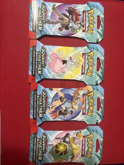 POKEMON TCG JOURNEY TOGETHER Sleeved Booster Pack Art Set New - 4 packs - Image 1