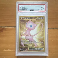 Pokemon Mew ex 205/165 SV 151 Hyper Rare Full Art Holo Foil PSA 9 - Image 1