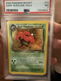 Pokemon TCG Dark Vileplume Team Rocket Holo Rare 13/82 PSA 7 (2000) - Image 2