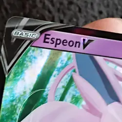 Espeon v SWSH201 Ultra Rare Holo Black Star Promo Pokemon Card - Image 3