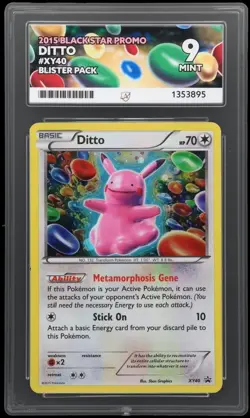 Pokemon TCG Ditto XY40 Black Star Promo Holo Card ACE 9 Rare POP 6 no 10s! - Image 1