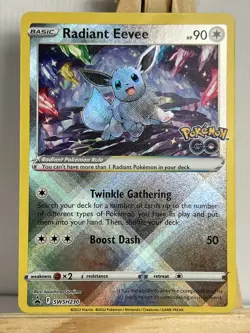 Radiant Eevee SWSH230 Black Star Promo Holo Rare Pokemon Go TCG Card ENG - Image 1