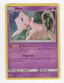 Pokemon Sun & Moon Hidden Fates MEW Black Star Promo Holo Rare SM215 LP-NM - Image 3