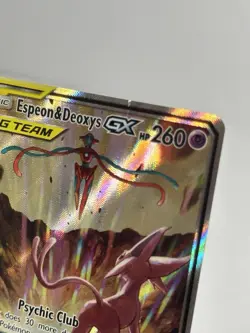 Pokemon TCG Espeon & Deoxys GX SM240 Black Star Promo Full Art Holo MP - Image 4