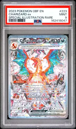 PSA 9 Mint Charizard ex 2023 Obsidian Flames 223/197 SIR Pokemon Card - Image 1