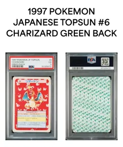 📈 PSA Graded 5 💎 Topsun Charizard 1997 💚 Green Back Vintage Japanese Pokemon - Image 5