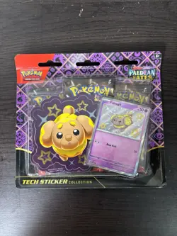 Pokemon TCG Paldean Fates Tech Sticker Collection 3 Pack Blister Fidough - Image 1