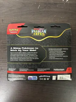 Pokemon TCG Paldean Fates Tech Sticker Collection 3 Pack Blister Fidough - Image 2