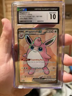 CGC 10 GEM MINT Wigglytuff EX Ultra Rare 187/165 Pokemon 151 English Card 2023 - Image 1