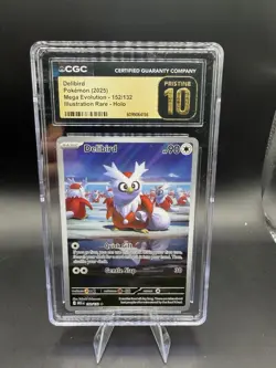 CGC Pristine 10 Delibird IR #152/132. Mega Evolution (2025). Pokemon TCG. - Image 1