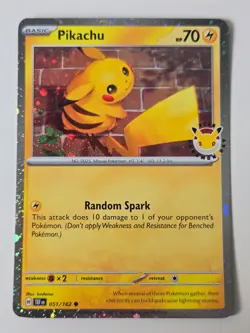 Pokemon Pikachu 051/162 Cosmos Holo - Pokemon Day 2026 - Stamped Promo - Image 1