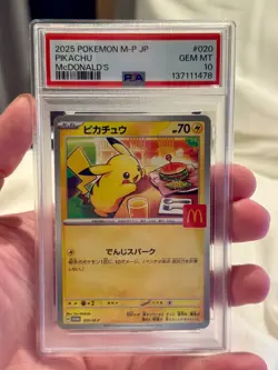 2025 POKEMON JPN M-P PROMO MCDONALD'S #020 PIKACHU PSA 10 Japanese Burger - Image 3