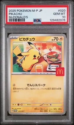 PSA 10 2025 POKEMON JAPANESE M-P PROMO #020 PIKACHU McDONALD'S - Image 1