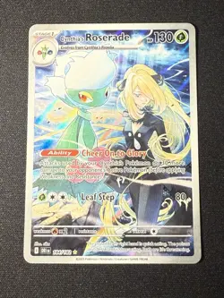 Pokemon TCG Cynthia's Roserade Card Destined Rivals IR Holo Full Art 184/182 NM - Image 1