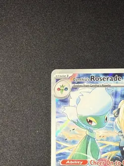 Pokemon TCG Cynthia's Roserade Card Destined Rivals IR Holo Full Art 184/182 NM - Image 2