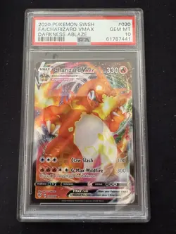 Pokemon TCG Charizard VMAX Darkness Ablaze Holo Card 020/189 Swsh03 PSA 10 - Image 1