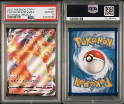 Pokemon TCG Charizard VMAX Darkness Ablaze Full Art Card 020/189, PSA 10 - Image 2