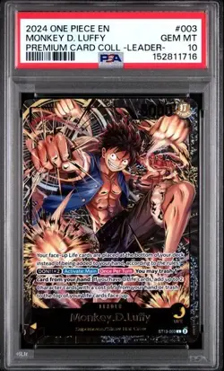 One Piece Monkey D. Luffy Premium Card Collection ST13-003 Leader Foil PSA 10 - Image 1
