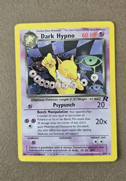 Pokemon Dark Hypno 9/82 Holo Card Team Rocket TCG, Unlimited Rare, WOTC HP - Image 1